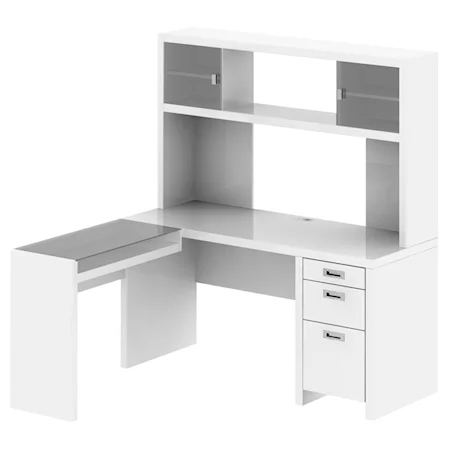 Small Office- L Desk & Hutch